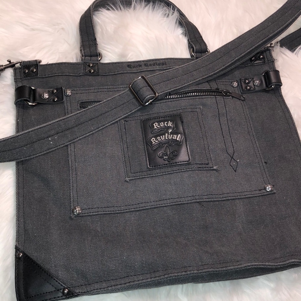 Rock Revival Black Denim Crossbody Bag Excellent